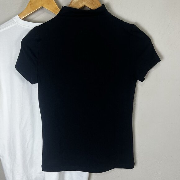MADEWELL‎ Size XS T-Shirt Bundle of 2 Black Mockneck & Relaxed Oversized Tee - Picture 8 of 14